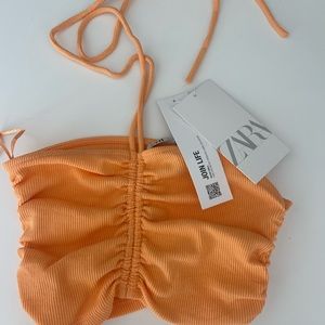 Zara orange halter crop top! Size small